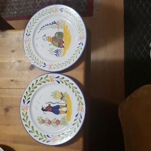 Portuguese Handmade/Painted 10.5" Plates Hanging New!